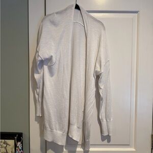White Open Front Cardigan